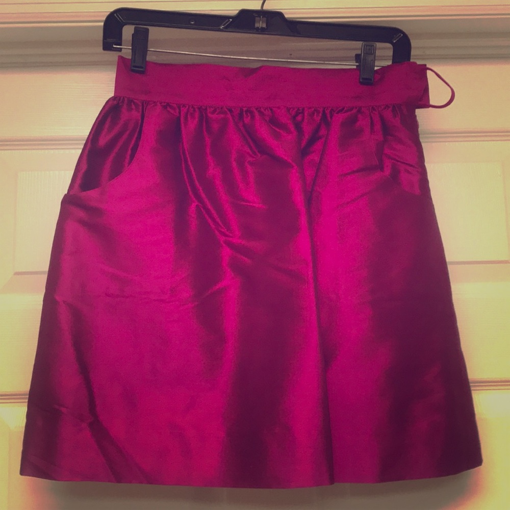 Smith Fuschia silk skirt with pockets
